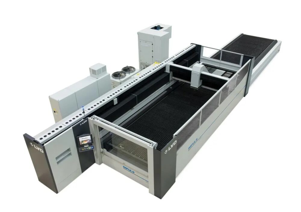 Cut system. LVD Strippit. Laser Cutting System/m-2oib. RJ-6020p(auto Exchangable Table)(auto-Focus Cutting head). Lvd5764.