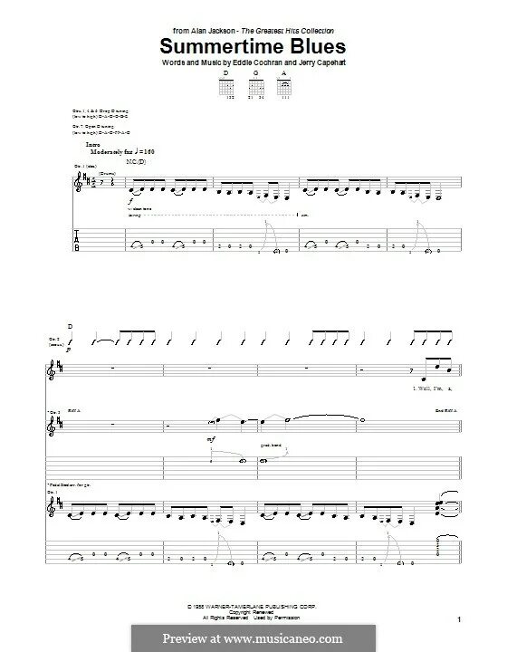 Chris lake nathan nicholson summertime blues. Summertime blues ноты. саммертайм ноты для гитары. summertime ноты для гитары. summertime blues.
