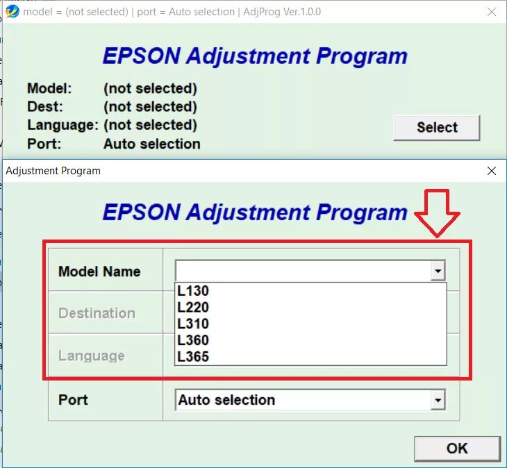 Программа для сброса чернил epson