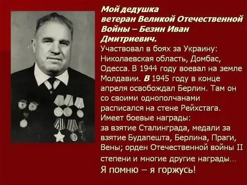 Найти информацию о ветеране