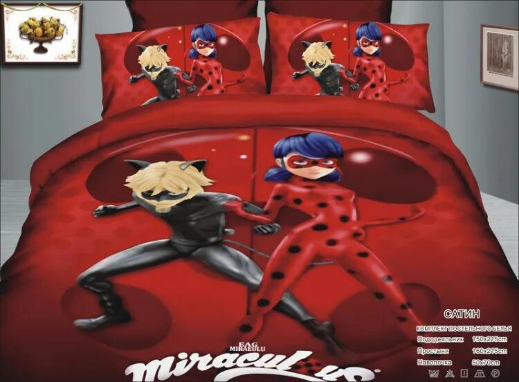 5 хлопок "ladybug" (70х70) рис. Постельное леди баг садовод. Постельное белье леди баг и маринет. Леди баг и супер кот в постели. Кровати леди баг и супер кот.