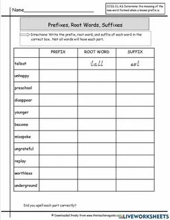 Suffixes worksheets