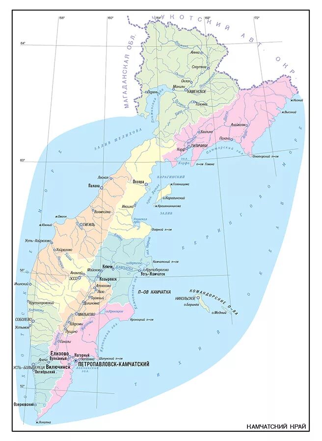 Показать карту где находится камчатка. Населённые пункты Камчатского края карта. Карта Камчатского края с районами подробная. Карта Камчатского края с районами. Административная карта Камчатки.
