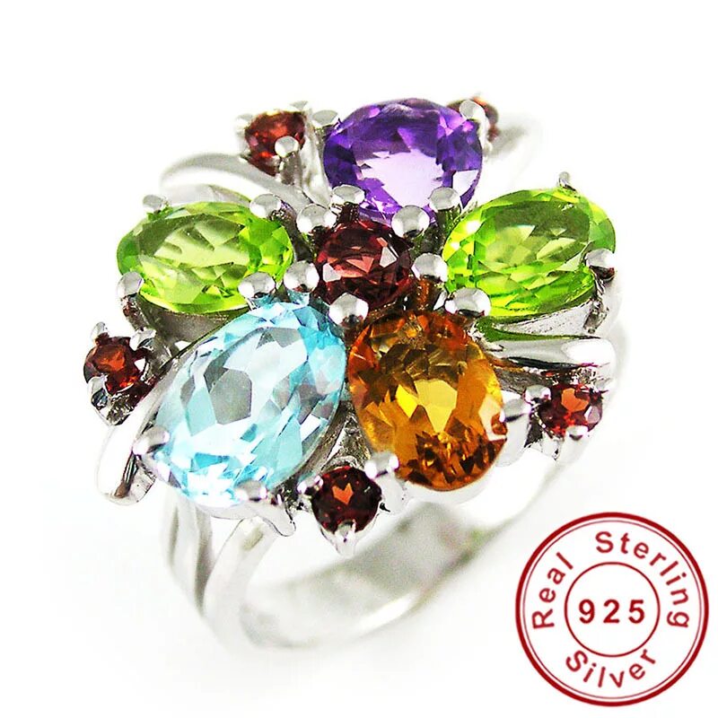 серебряное кольцо с марказитом. хризолит топаз аметист цитрин. Sar1498). кольцо серебряное с камнем полудрагоценным. кольцо серебряное с камнем полудрагоценным.