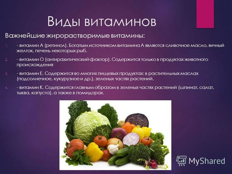 витамины виды