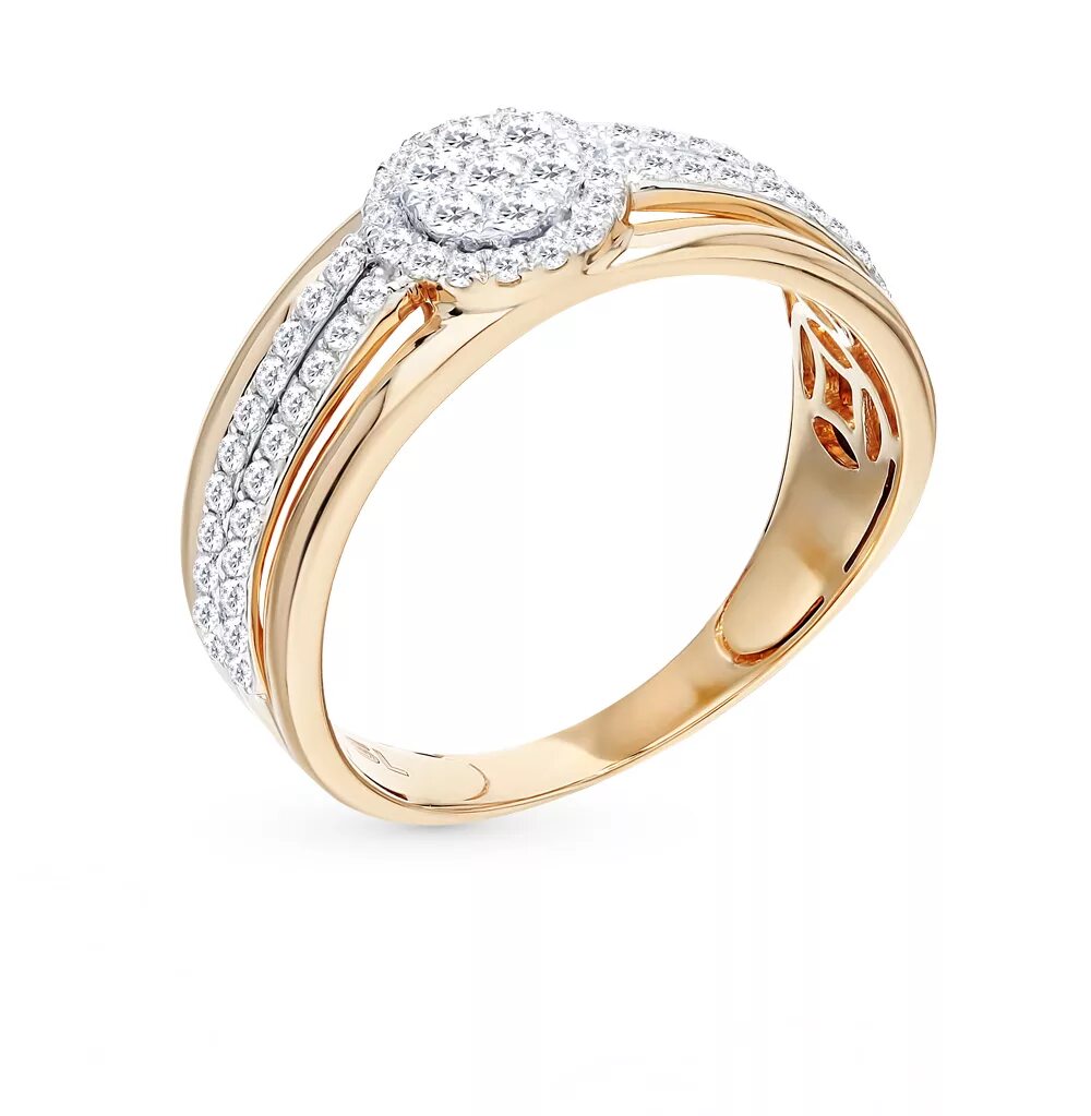 Золотое кольцо с бриллиантами 585 Санлайт. Кольцо Санлайт золото 585. Санлайт кольцо с бриллиантом.
