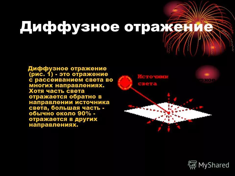 Что называют световым лучом. Диффузное отражение света. Диффузное рассеяние света. Диффузное (рассеянное) освещение. Источники света рассеянные.