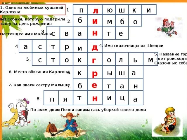 Мамин сибиряк кроссворды. Кроссворд для детей на тему сказки. Литературный кроссворд для детей. Кроссворд на тему Карлсон и малыш. Кроссворд на тему сказки.