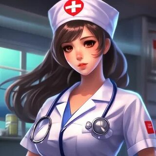 "Anime nurse girl" - image created in Shedevrum.