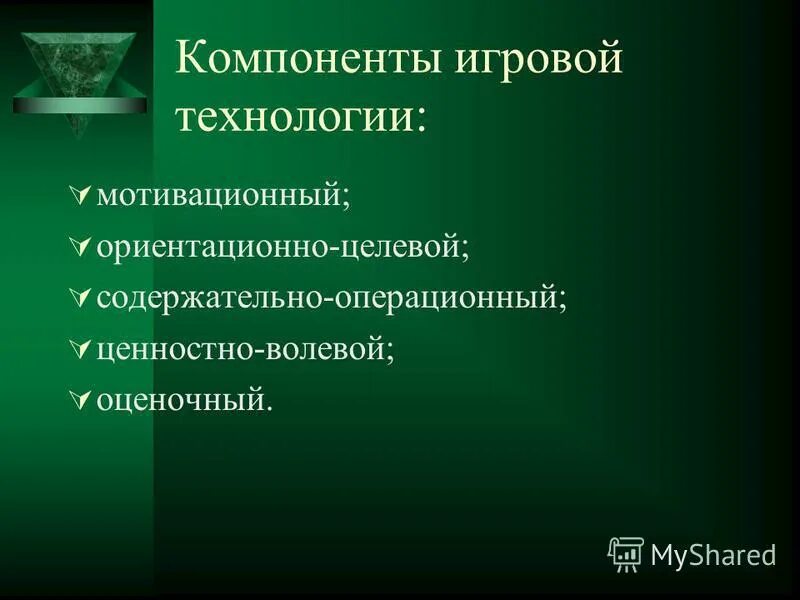 компоненты игровой технологии