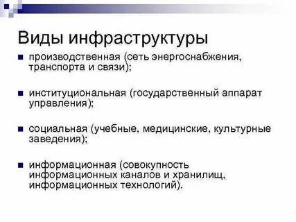 Новые виды инфраструктур