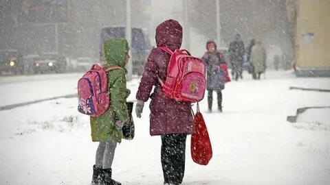 Мороз и дети в школу