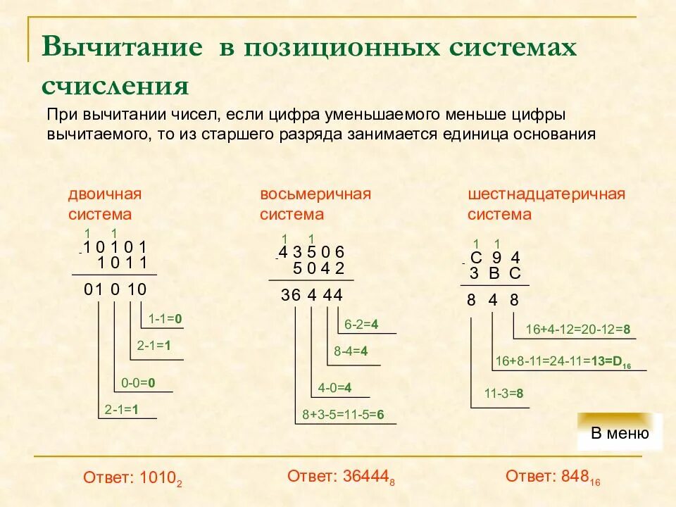 Сложение в восьмеричной системе счисления. Вычитание в восьмеричной системе счисления. Как вычитать системы счисления. Вычитание в 8 системе счисления.