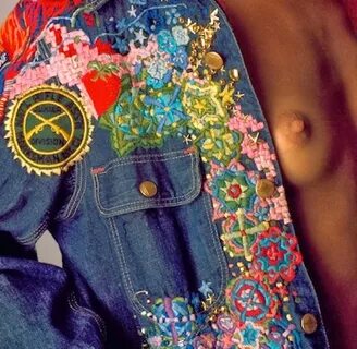 Vintage hand-decorated one-of-a-kind denim & babes, photographed by Sam...