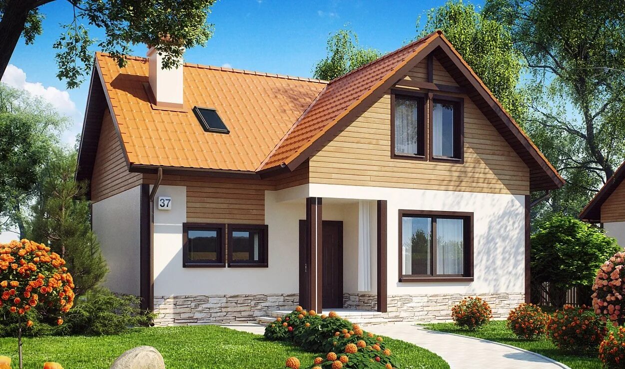 Двухэтажный дом. Дом z500 с мансардой. Проекты красивых домов. Проекты прибалтийских домов 230-260м. Небольшая частная фирма.