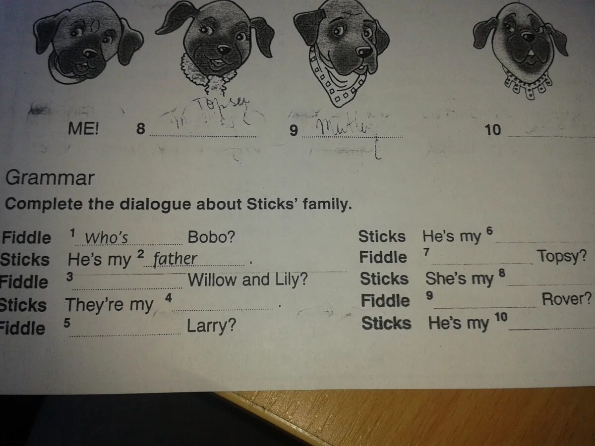 Complete the dialogue with the words. Английский язык 5 класс Grammar. Complete the Dialogue about Sticks' Family. Complete the Dialogue about Sticks Family 5 класс ответы. 2.Grammar. Complete the Dialogue about Sticks' Family. Английский язык 5 класс complete the Dialogue about Sticks Family.
