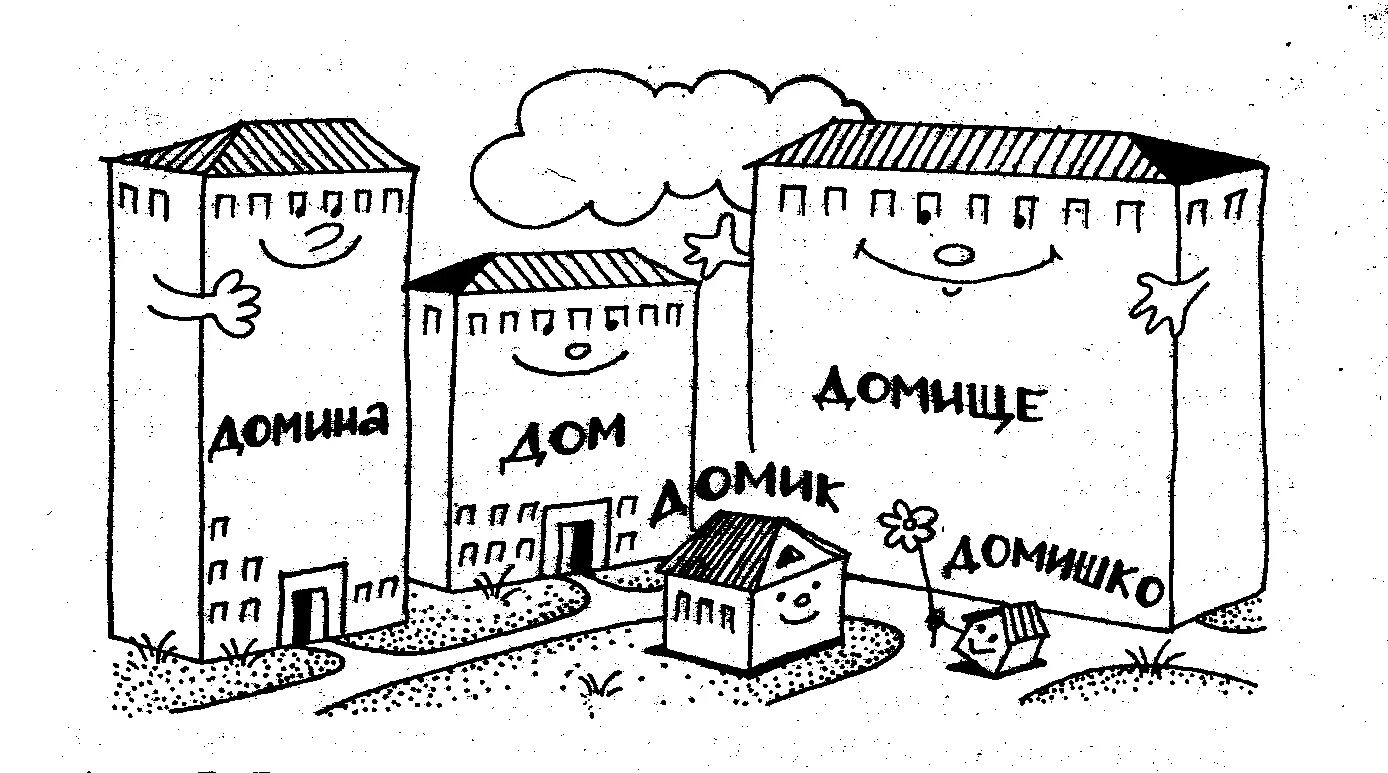 Суффикс словообразовательная морфема. Словообразование рисунок. Рисунок на тему суффикс. Словообразование дом домик. Морфемы рисунок.