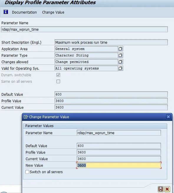 Parameter value