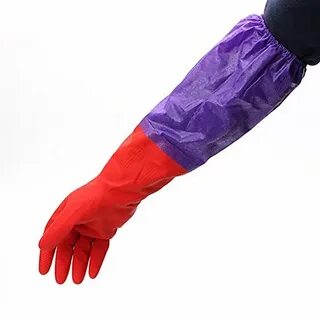 Перчатки удлиненные резиновые