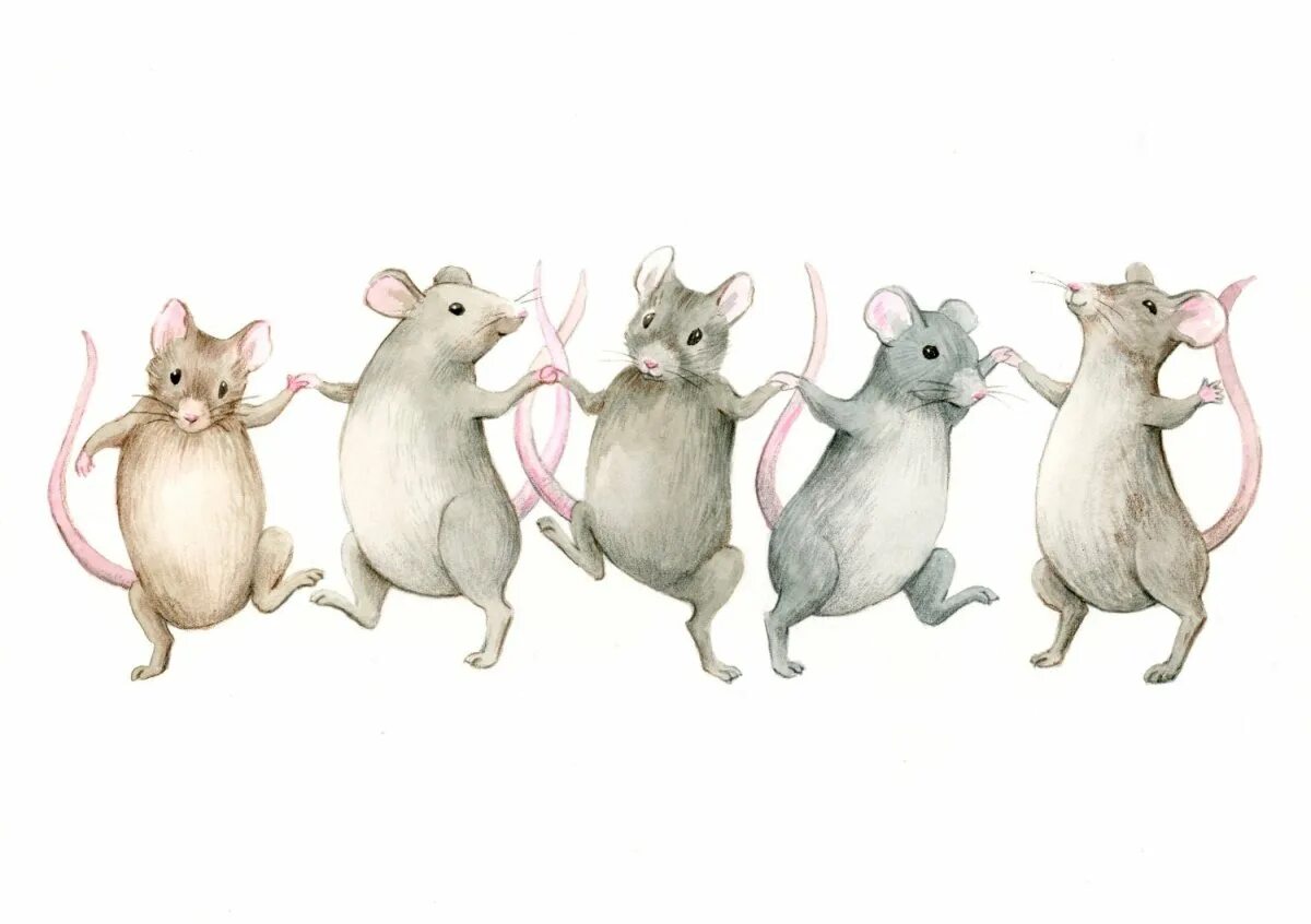 Шесть мышей. Крысы танцуют. Пять крыс. Мышка танцует. Мыши пляшут.