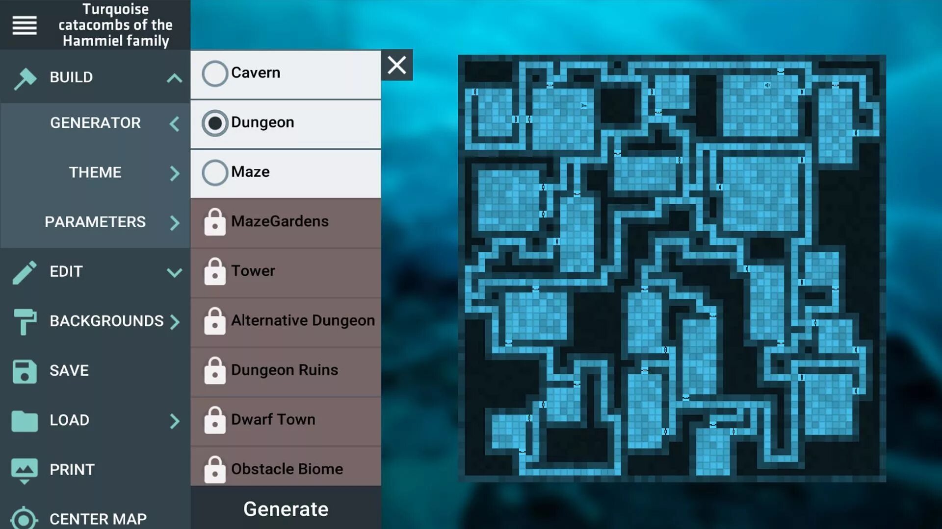 Dungeon Generator. DND Dungeon Generator. Dungeon Map Generator. Генератор подземелий.