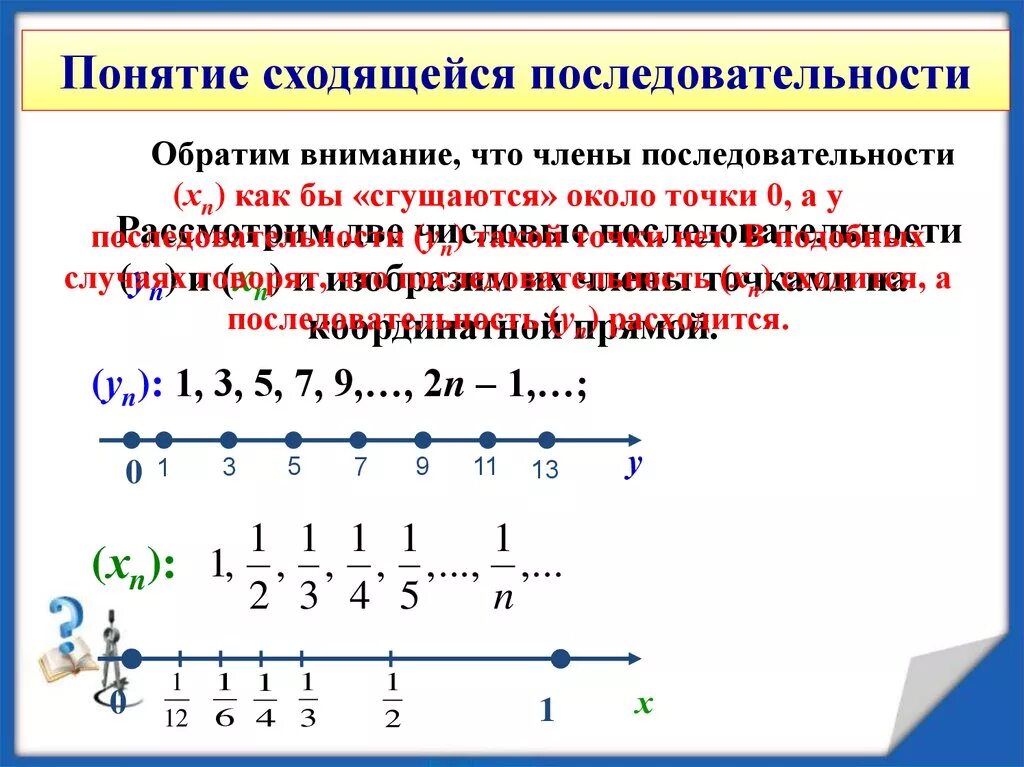 Формула элементов последовательности. Примеры сходящихся и расходящихся последовательностей. Пример сходящейся последовательности. Понятие сходящейся последовательности. Примеры сходящихся Посл.