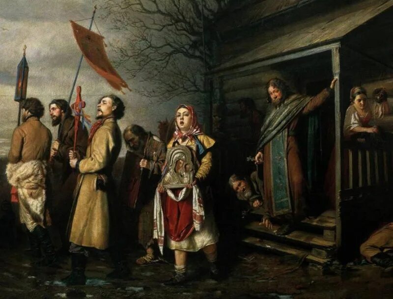 Возникла картина. Василий Перов сельский крестный ход на Пасху. Маковский крестный ход. Перов сельский крестный ход на Пасху. Перов крестный ход на Пасху Третьяковка.