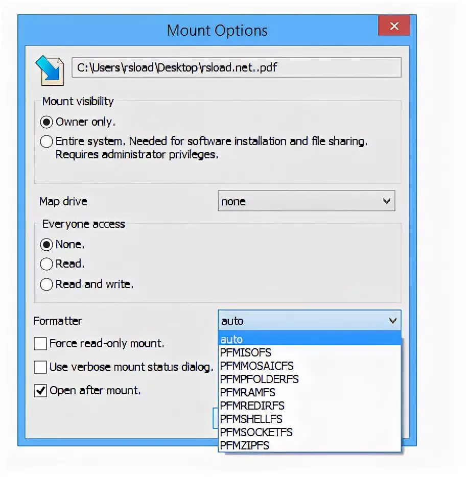 Mount bad option for several filesystems. Mount bad option for several filesystems