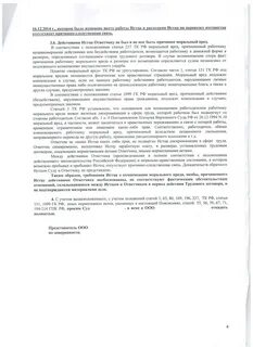 Образец письменных пояснений по гражданскому делу