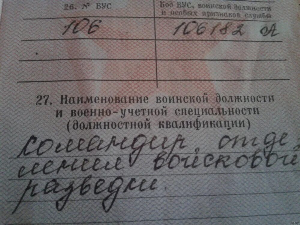 Военно-учетная специальность в военном билете. ВУС В военном билете. Военная специальность в военном билете. Должность в военном билете. Военное кодовое обозначение вус