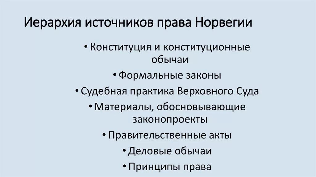 Иерапхия источников право. Иерархия источников конституционного