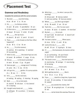 Английский язык entry test