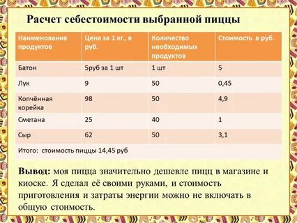 Рассчитать блюдо на порции