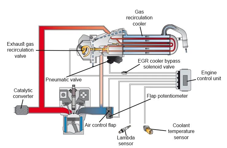 Клапан системы рециркуляции выхлопных газов. Система рециркуляции выхлопных газов EGR. Система ЕГР дизельного двигателя. Клапан отбора отработавших газов.