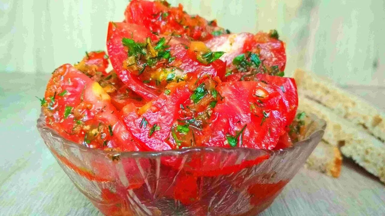 Помидоры по корейски / Летняя закуска из помидор/ Маринованные помидоры / Легкая