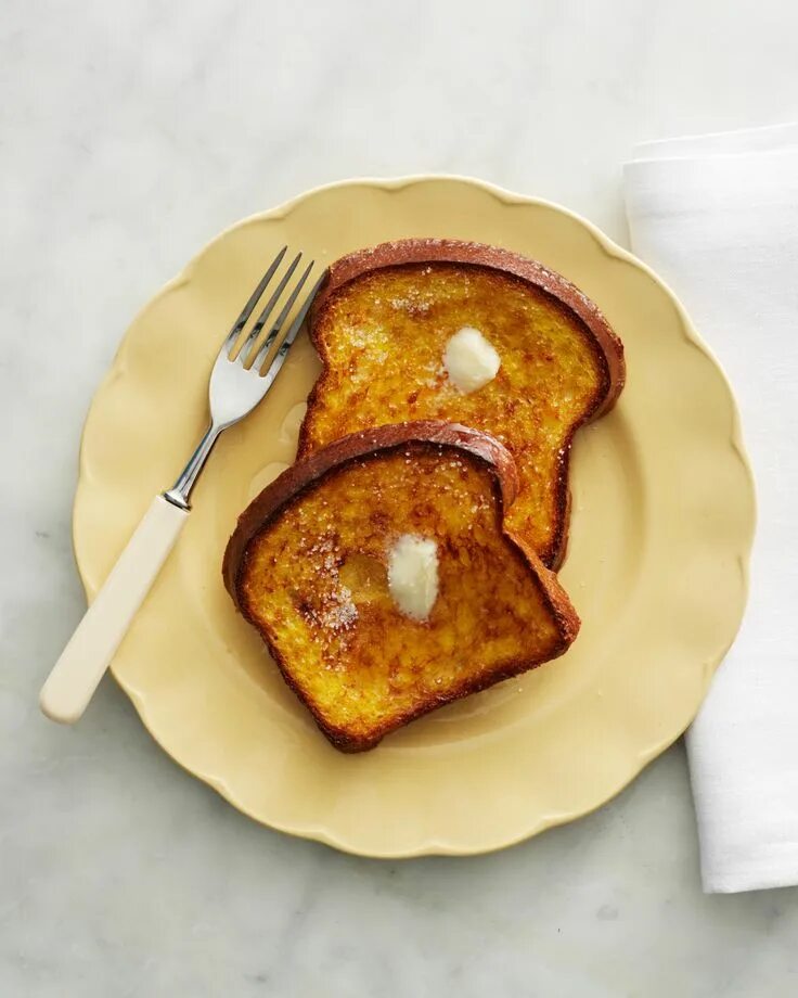 He toast for breakfast