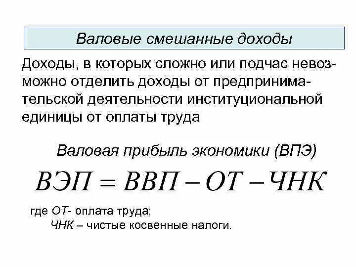 Валовой означает. Валовые смешанные доходы. Валовая прибыль и валовый смешанный доход. Валовый смешанный доход формула. Валовая прибыль экономики и валовые смешанные доходы.