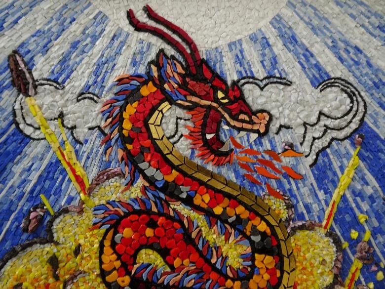Мозаик драгон. Китайский дракон мозайка.