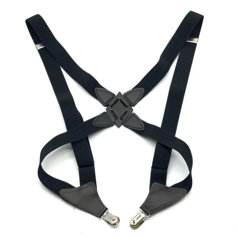 Подтяжки Finntrail Suspenders Black. Подтяжки с двумя зажимами. Мужские эластичные подтяжки с 2 зажимами. Черные клипсы для подтяжек.