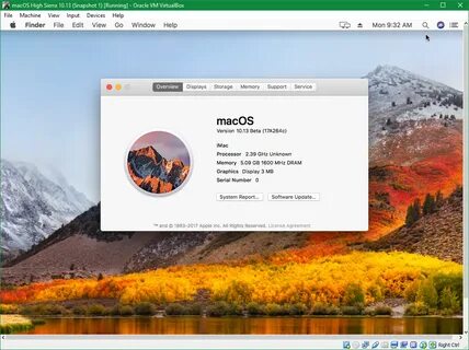 Mac high sierra virtualbox