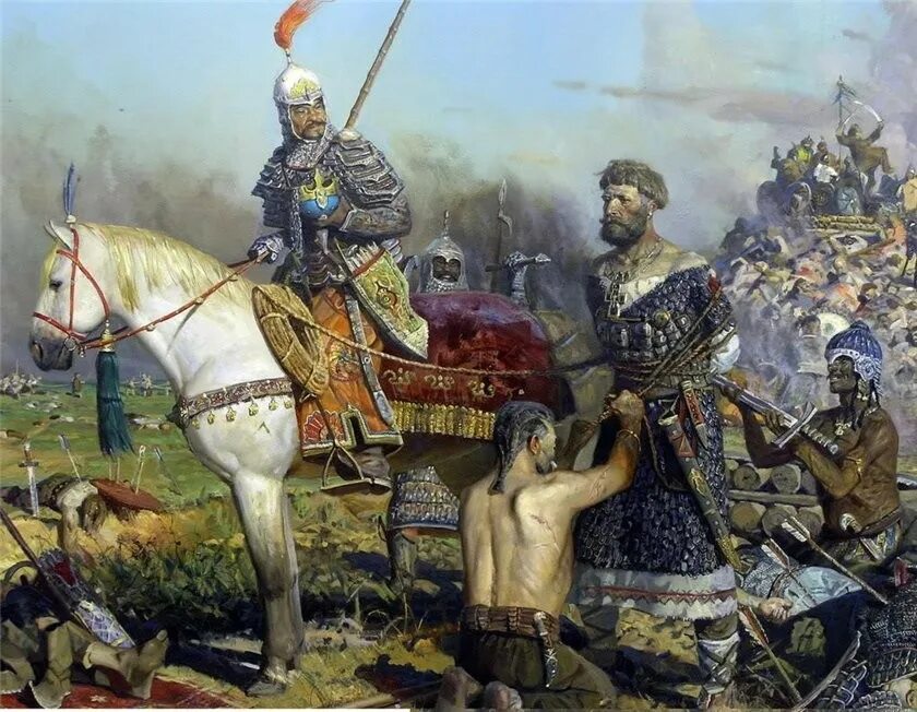 Картина Калка Рыженко. Рыженко битва на Калке. Кто из князей разбил монголо татар