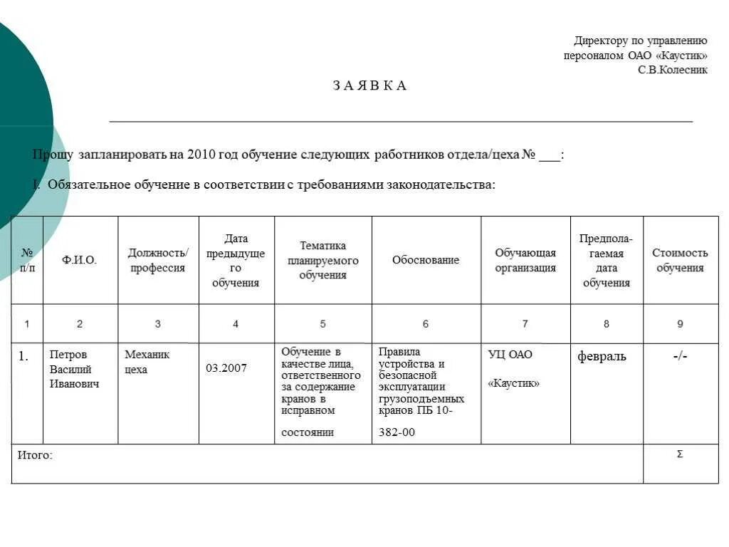 План подготовки персонала пример. План график по обучению персонала. План график обучения персонала. План обучения на год на предприятии пример.