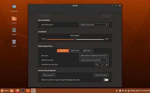 Ubuntu панели