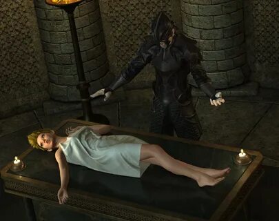 Dark Cleric and Captured Elf by. 