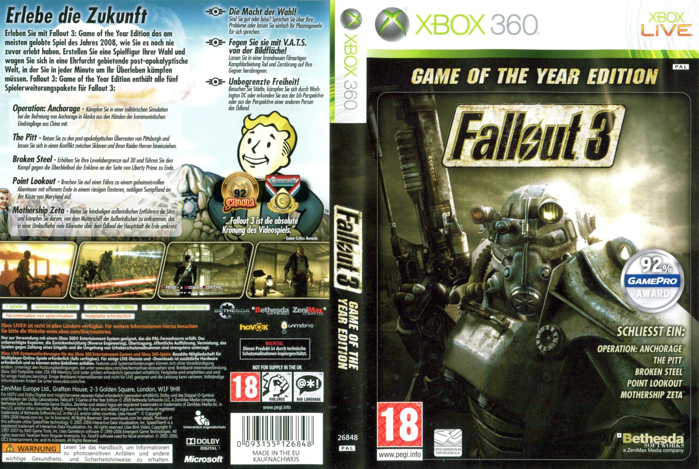 Fallout 3 Xbox 360 обложка. Fallout 3 game of the year Edition Xbox 360. Fallout 3 GOTY Xbox 360. Fallout 2 Xbox 360.