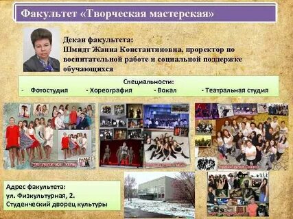 Адреса факультетов