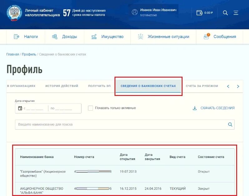 Узнать открытые счета в банках через госуслуги. Банковские счета в личном кабинете налогоплательщика. Налоговый счет. Счета в банке в личном кабинете налогоплательщика. Сведения о банковских счетах физических лиц.
