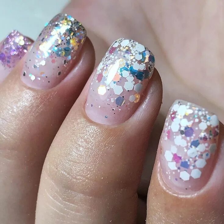 Pin on Nailed It Holographic glitter nails, Clear glitter nails, Glitter nails