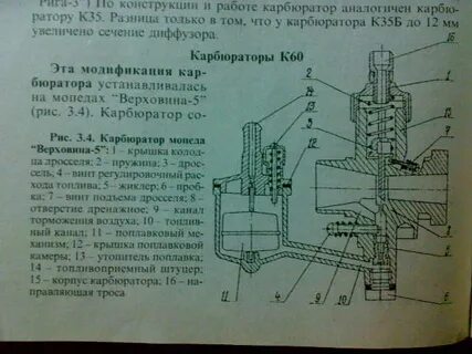 Регулировка карбюратора к60в
