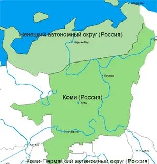 Коми архангельская область на карте